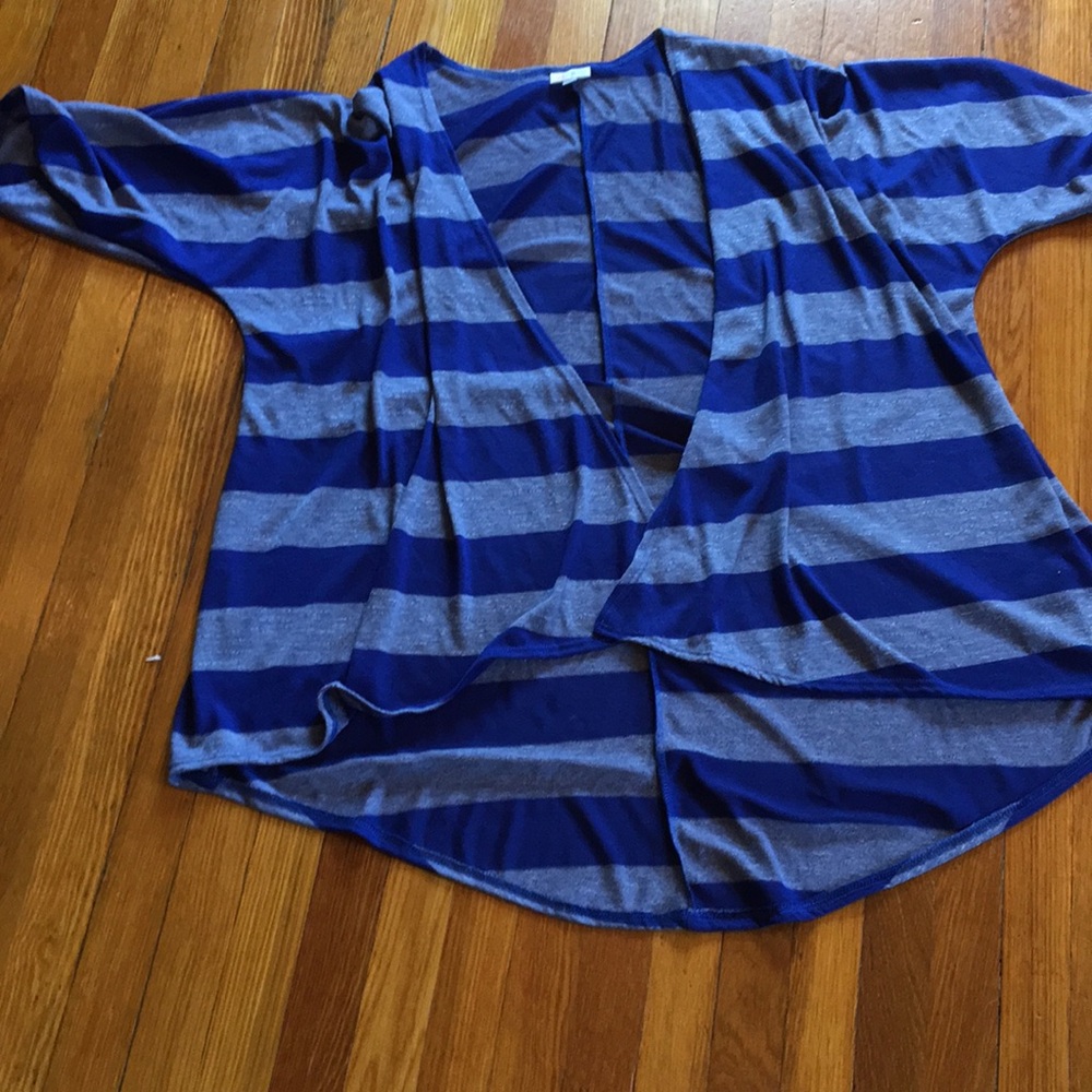 Blue striped Lularoe Lindsay in medium